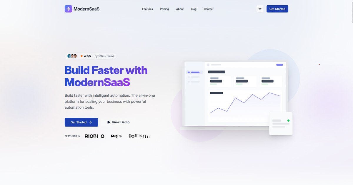 ModernSaaS Landing Page Template