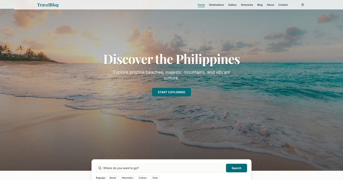 Travel Blog Template